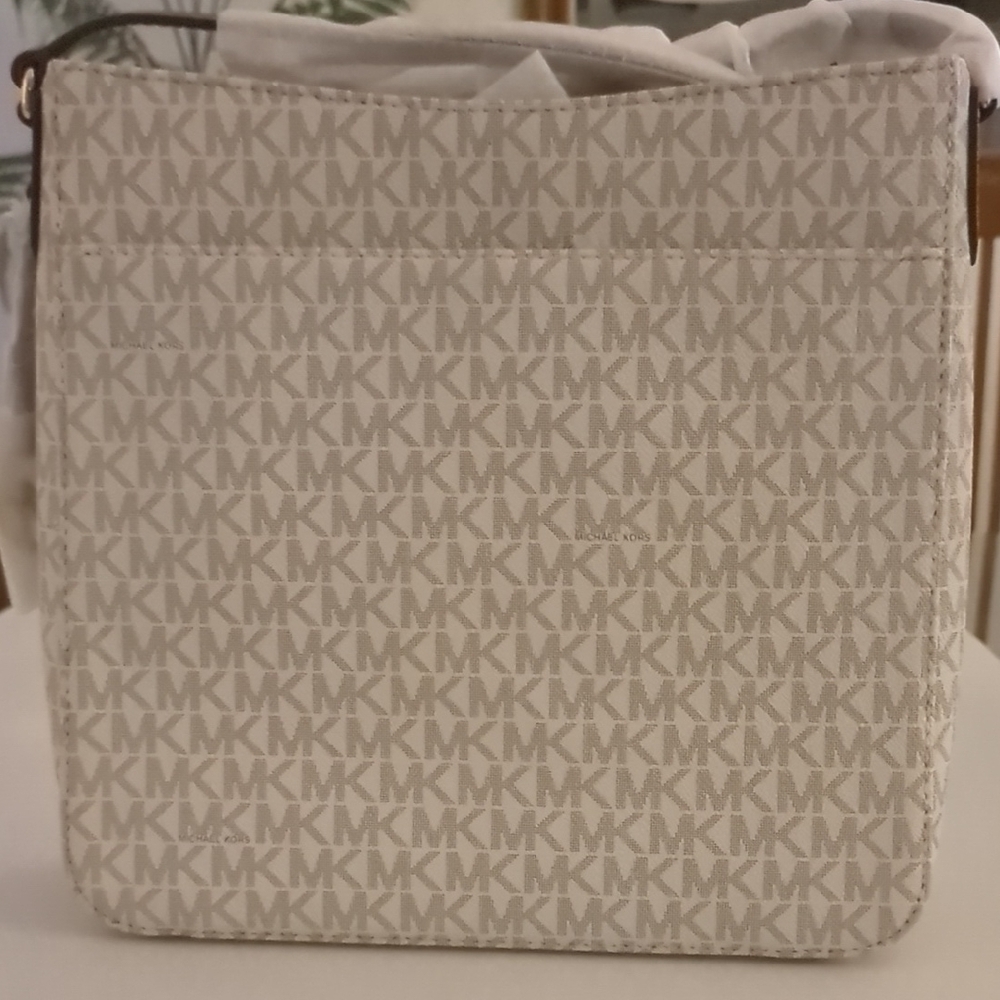 Michael Kors Beige Monogram Crossbody Bag - Picture 3 of 4